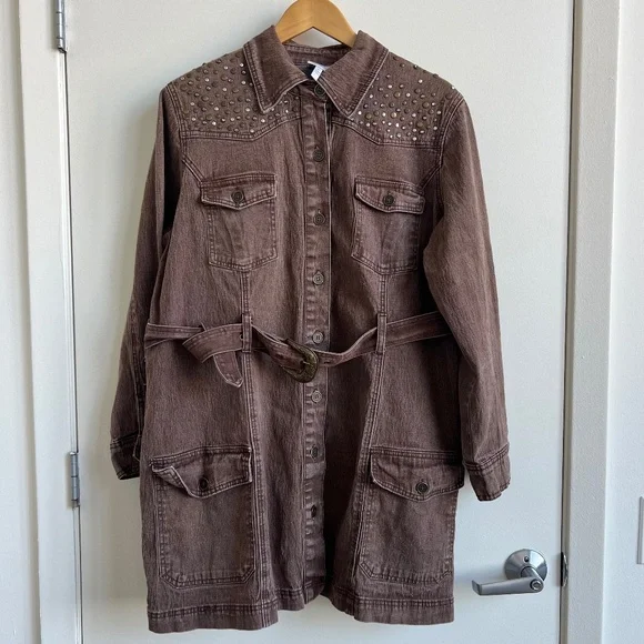 Belted Denim Dress DG2 by Diane Gilman Size XL - Picture 3 of 13